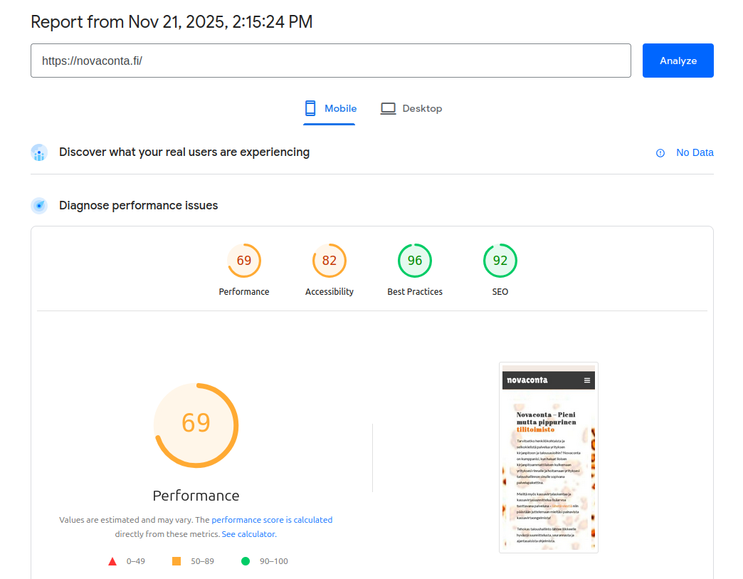 Vanha WordPress-sivusto